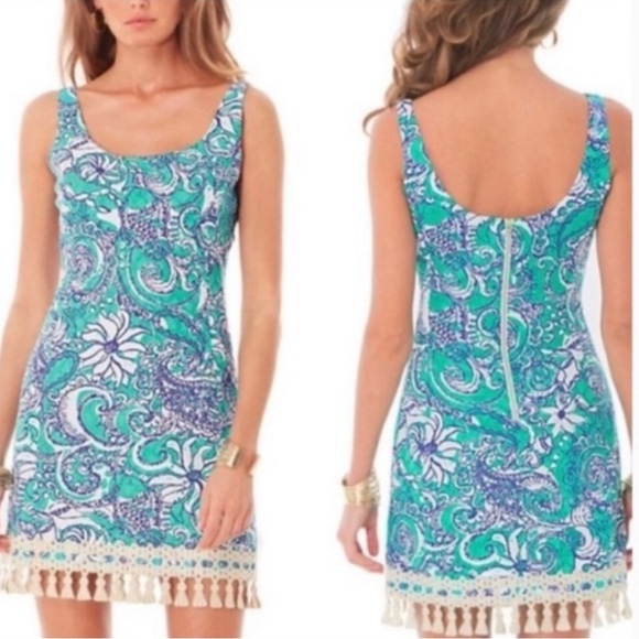 Lilly Pulitzer Dresses & Skirts - Lilly Pulitzer Eaton Montauk Seafoam Teal Green Sleeveless Shift Dress size 2